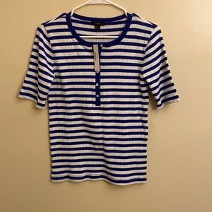 NWT J. Crew Small Blue/White Striped Shirt